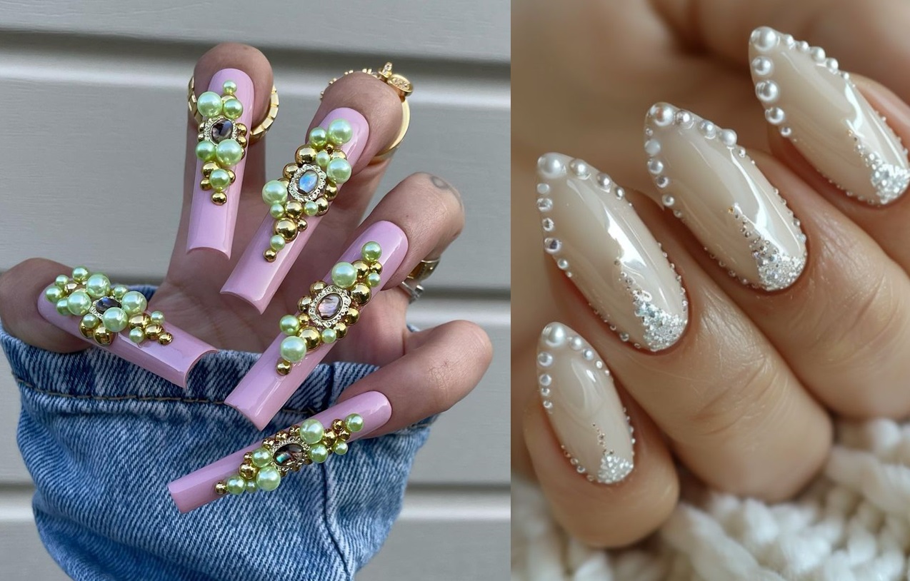 Pearl Embellished Nails