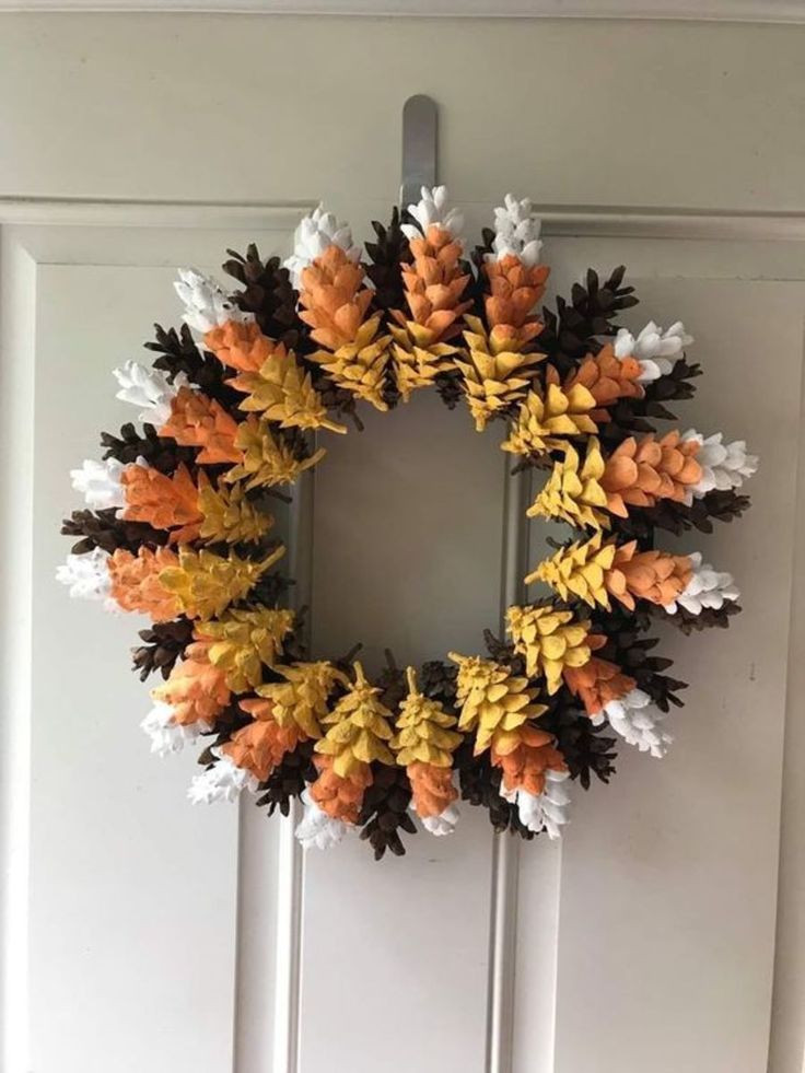 Pinecone Candi Corn Wreath