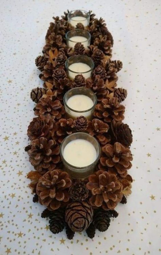 Pinecone Candle Holder Centerpiece