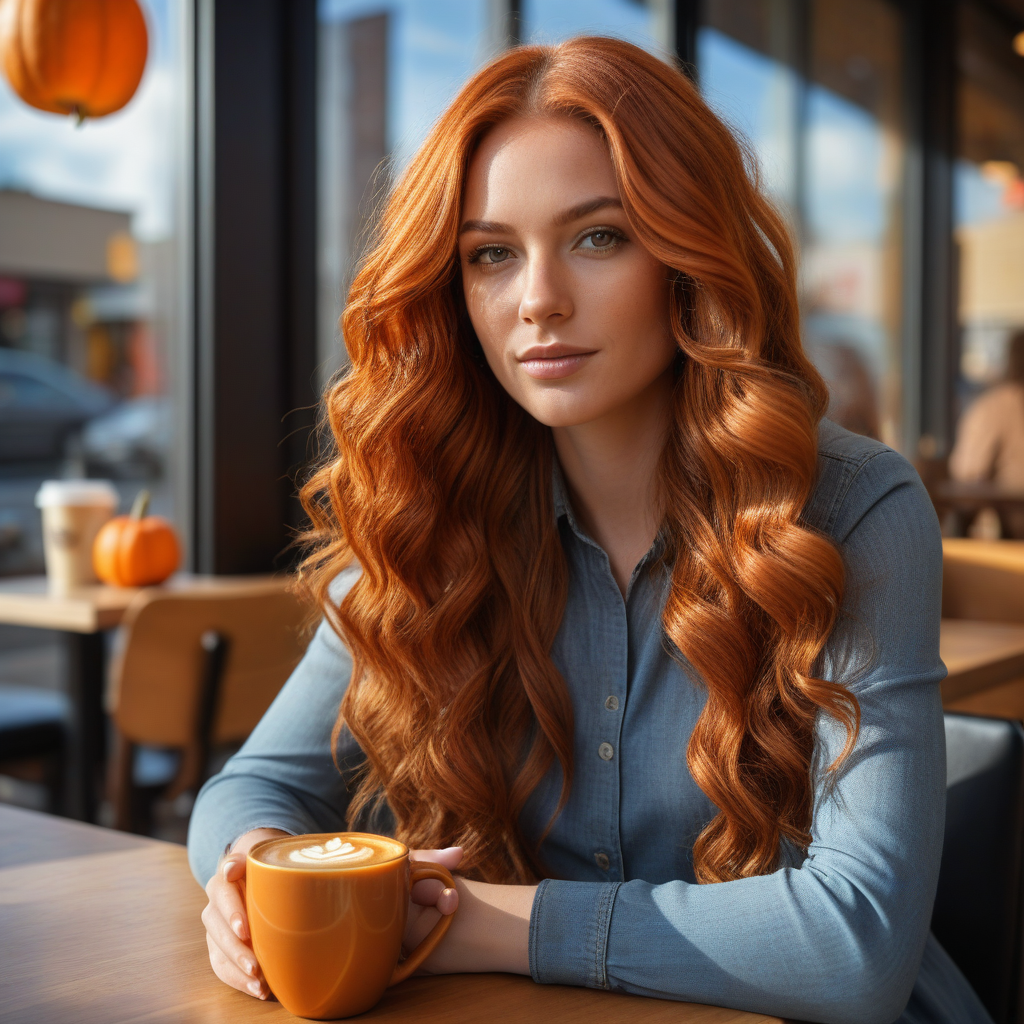 Pumpkin Spice Waves With Auburn Streaks