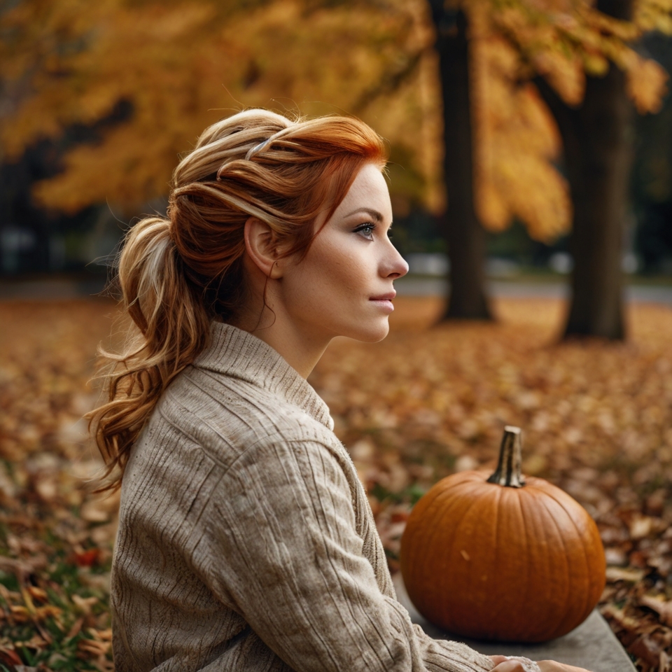 Pumpkin Spice With Platinum Blonde Streaks