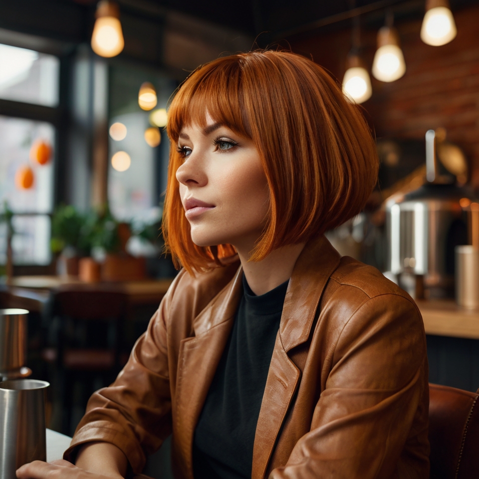 Pumpkin Spice bob With Gold And Copper Highlights