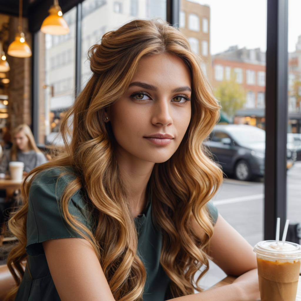 Rich Caramel Waves With Soft Blonde Highlights