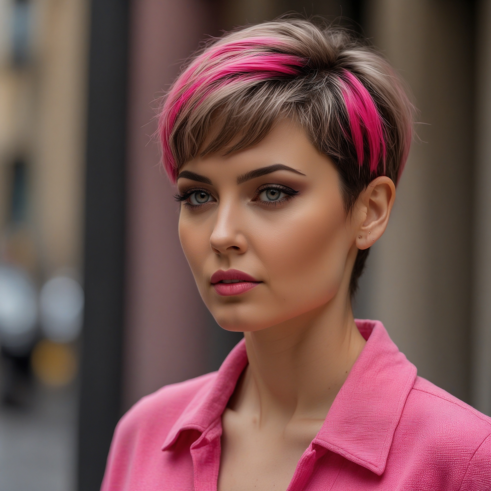 Rose Pink, Blonde Anc Brown Pixie