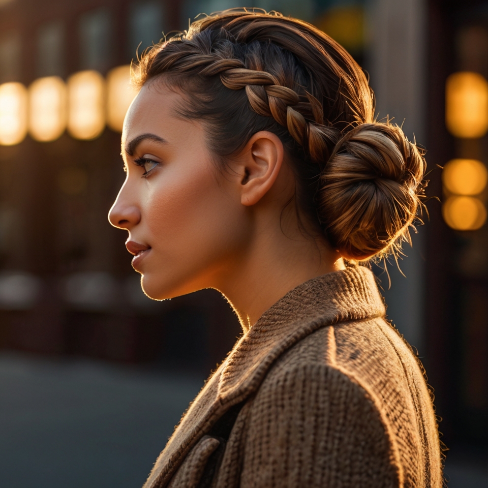 Side Braid With Elegant Twisted Bun