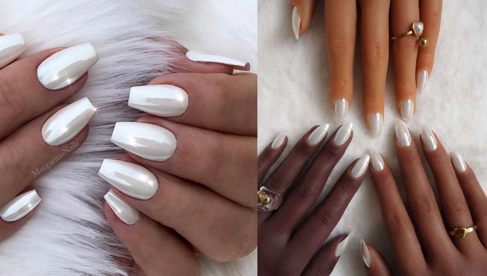 White Chrome Nails