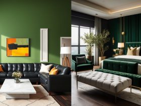 green accent wall