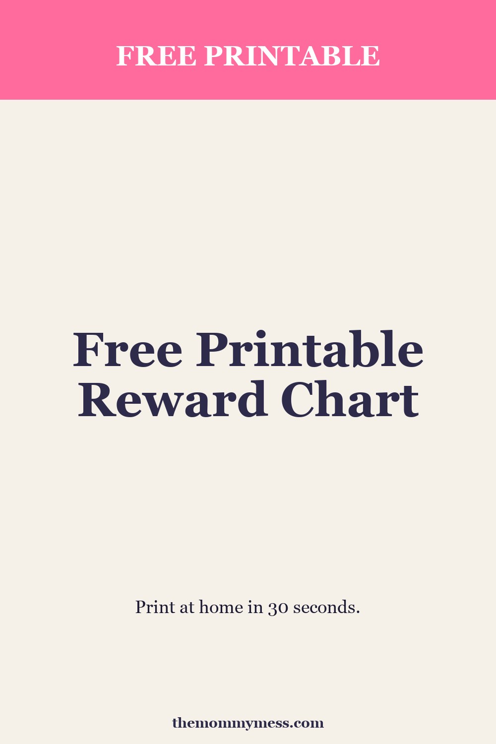 Free Printable Reward Chart — money pin
