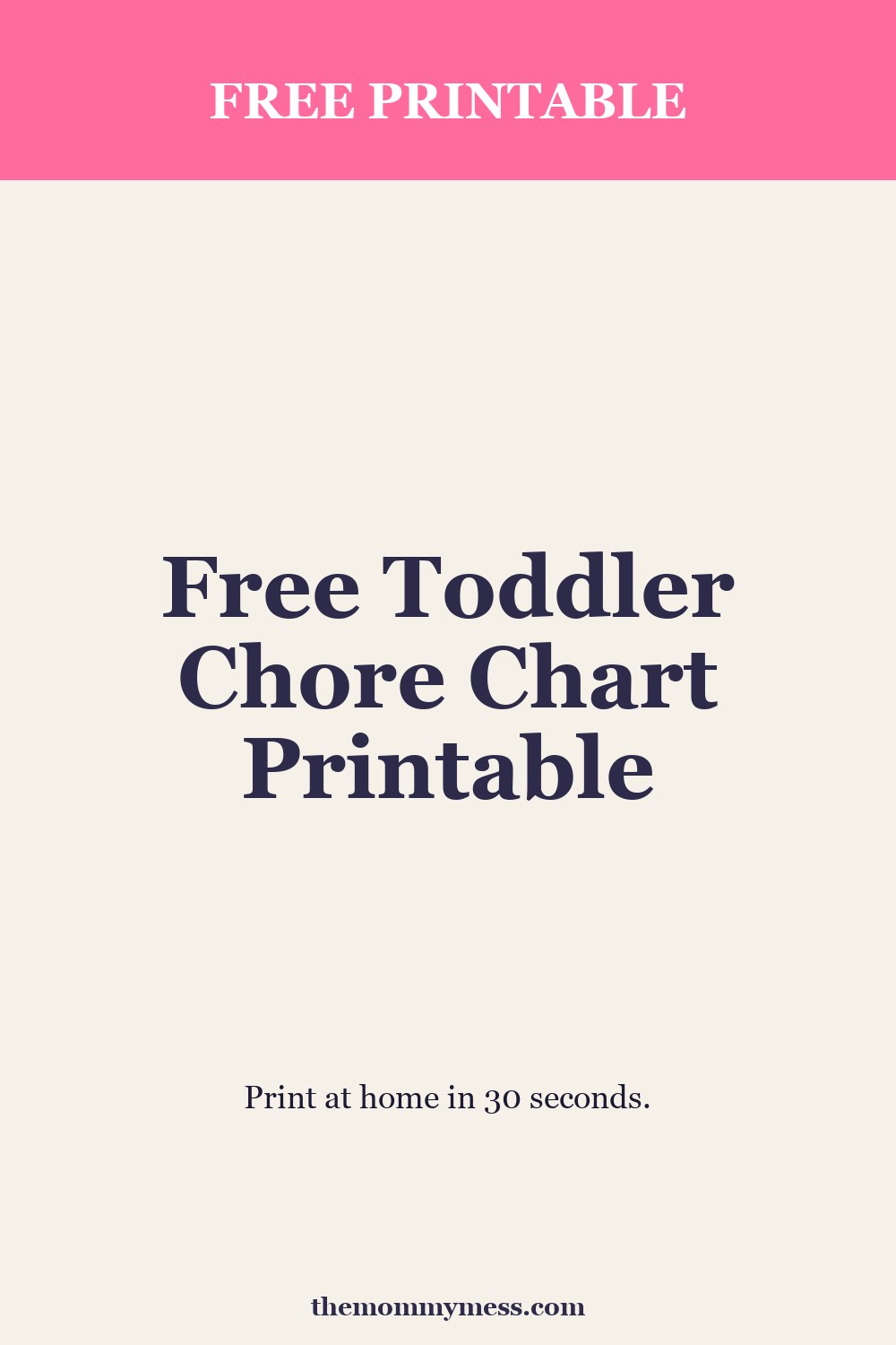 Toddler Chore Chart Printable — money pin