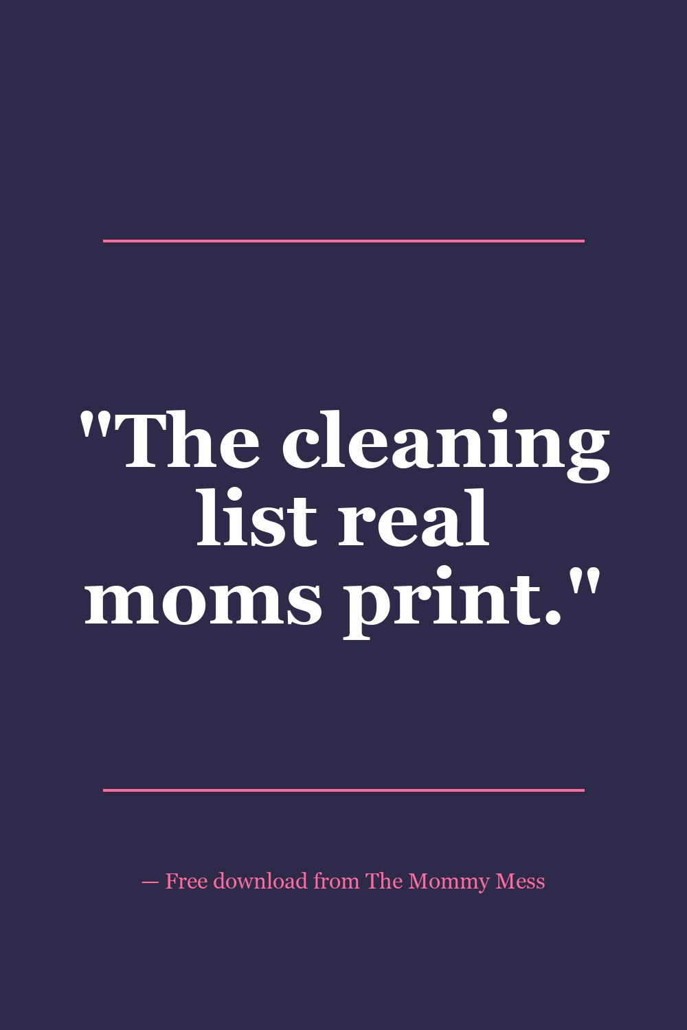 Free Printable Cleaning Checklist — quote pin