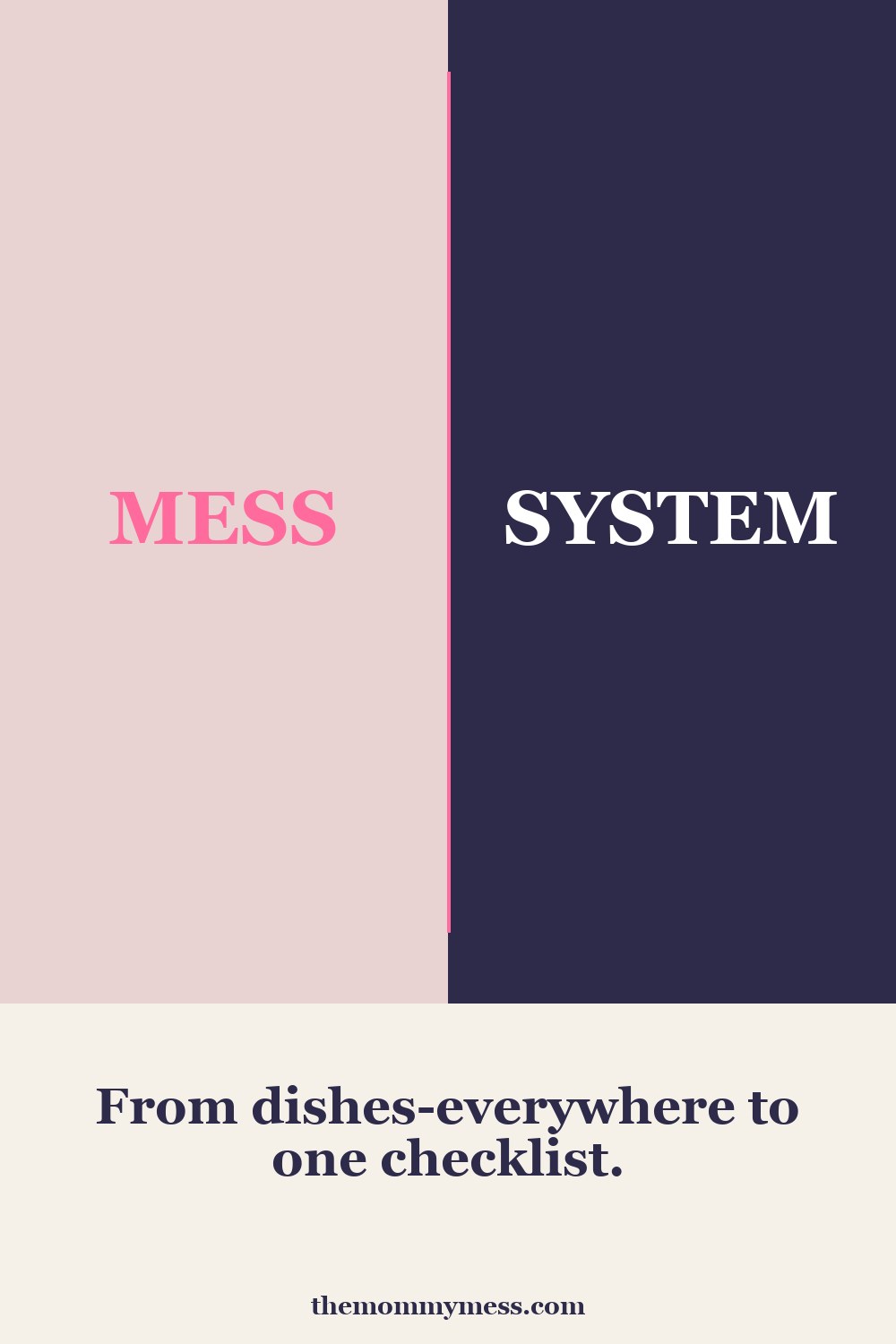 Free Printable Cleaning Checklist — mess vs. system brand pin